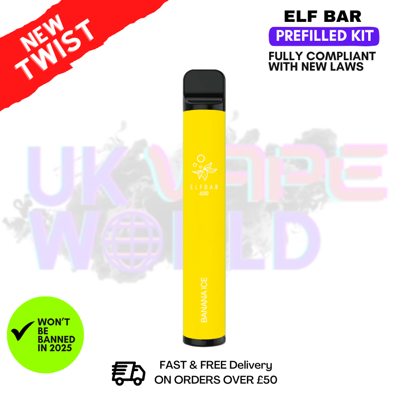 Shop Banana ICE Elf Bar EB600 Prefilled Pod Kit - UK Vape World