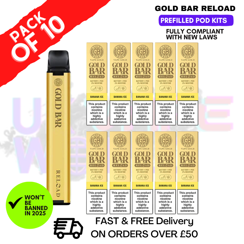 Banana ICE Gold Bar Reload Prefilled Pod Kit Box of 10