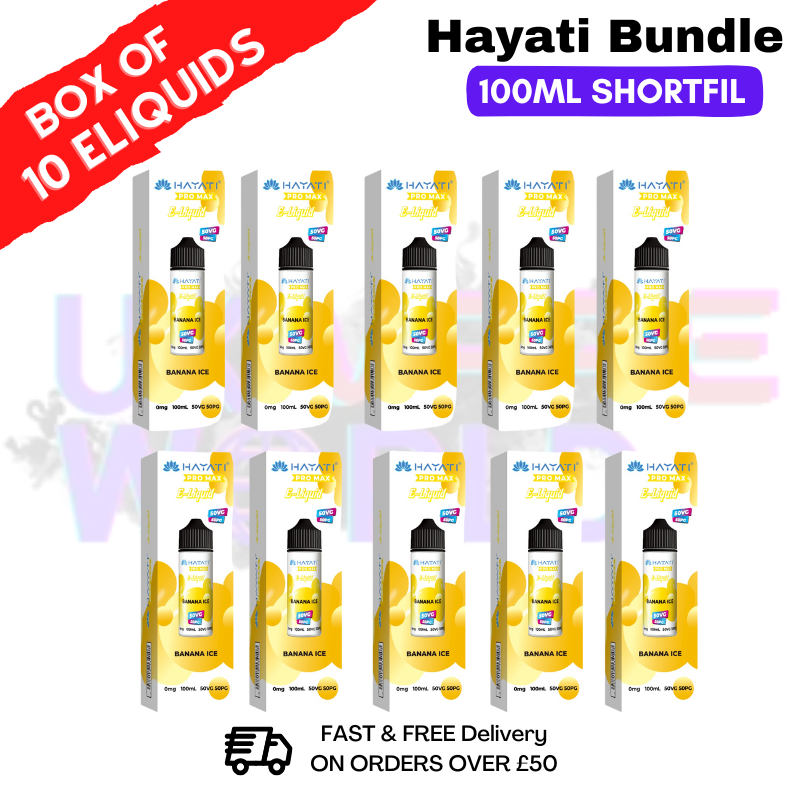 Shop Banana ICE Hayati 100ML Box Of 10 + Free NicShots - UK Vape World