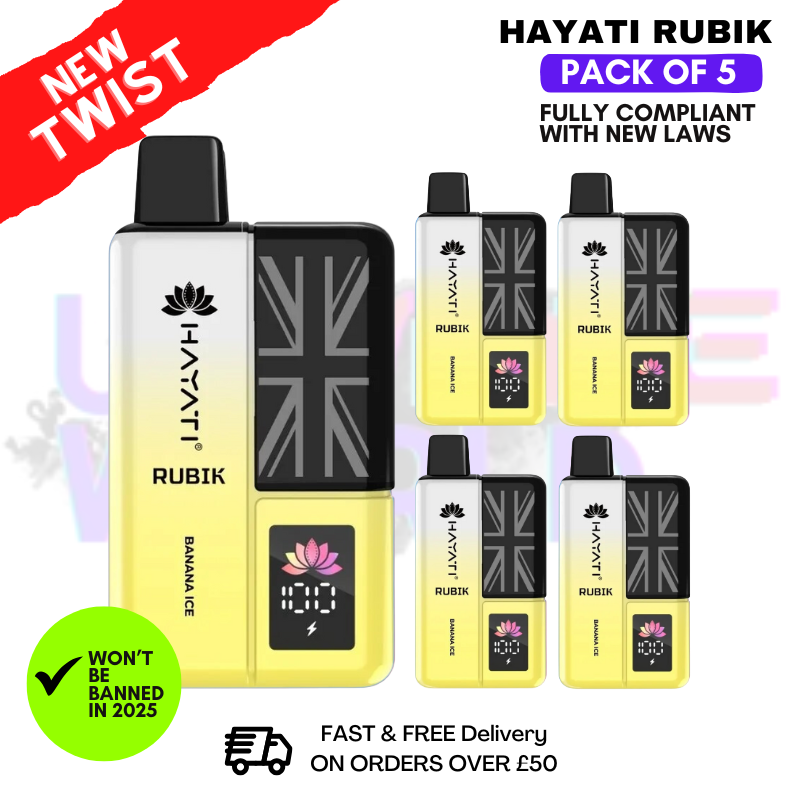 Hayati Rubik 7000 Puff Banana ICE [PACK OF 5]
