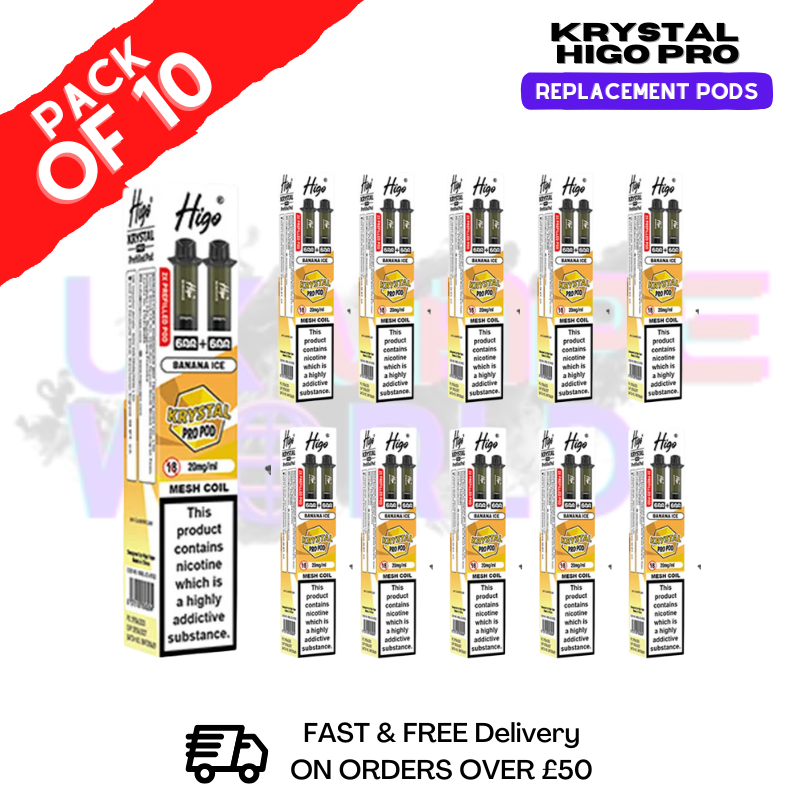 Shop Banana ICE HIGO Pro 600 Puff REPLACEMENT PODS Box Of 10 - UK Vape World