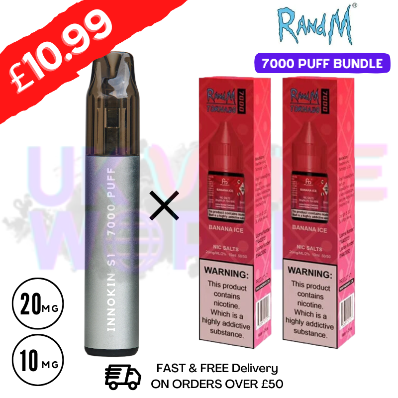 Shop Banana ICE - RandM Tornado 7000 Puff (Refil Bundle) Kit - UK Vape World