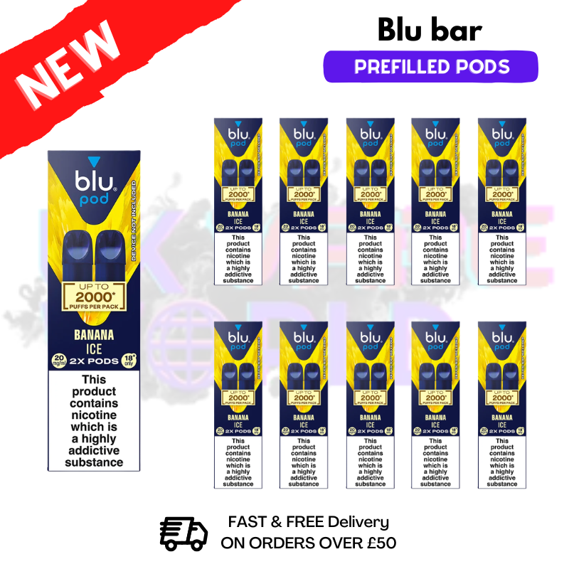 Banana Ice Blu Bar Prefilled Pods Box Of 10 - UK Vapeworld