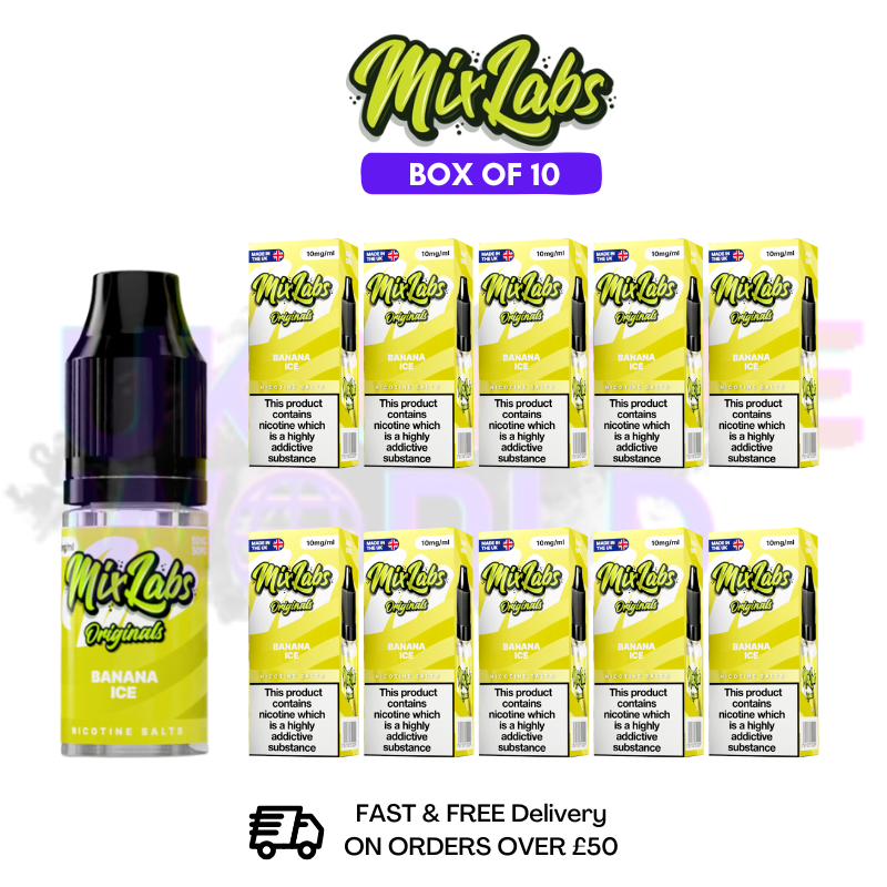 Shop Banana ICE MixLabs Nic Salt BOX OF 10 - £17.99 - UK Vape World