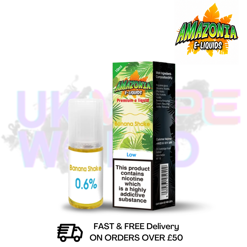Amazonia 10ml Banana Shake Eliquid Only £2.99 (PCS) - UK Vapeworld