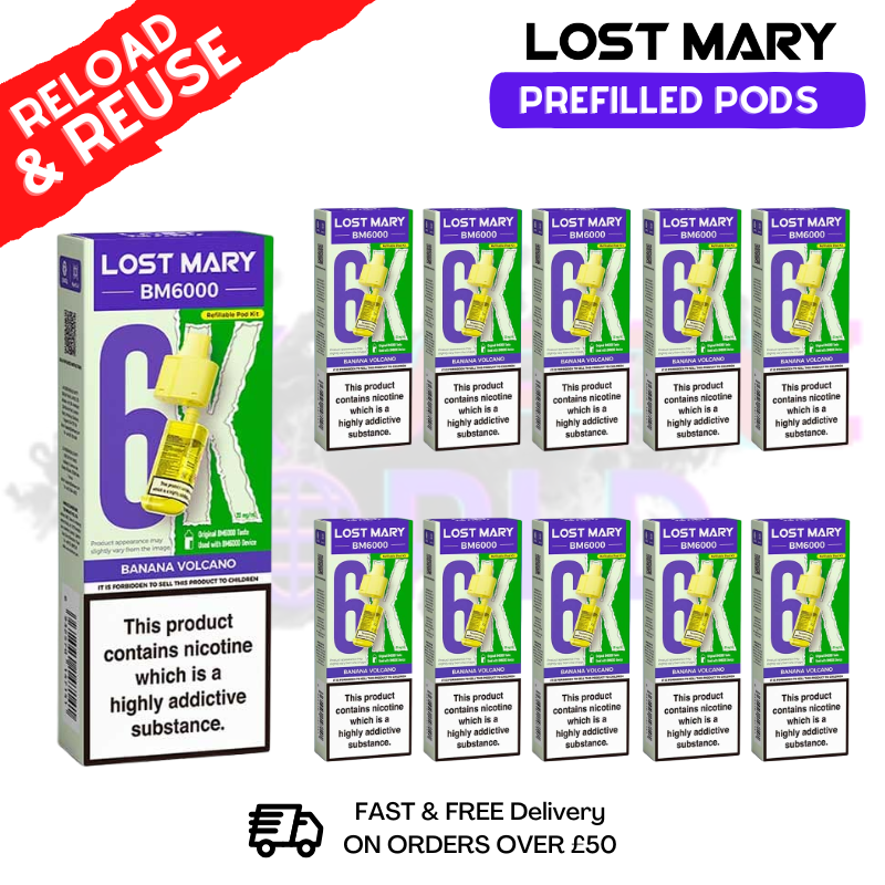 Banana Volcano Lost Mary BM6000 Replacement Pods BOX OF 10