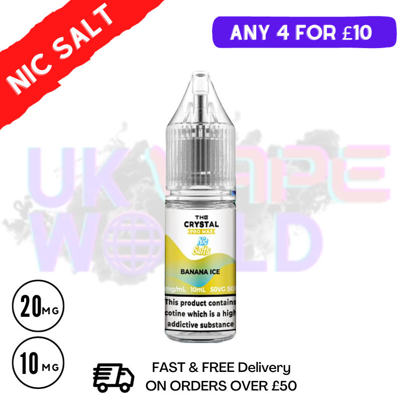 Banana ICE Nic Salt E-Liquid Hayati Crystal Pro Max - Shop Nicotine Salts Online