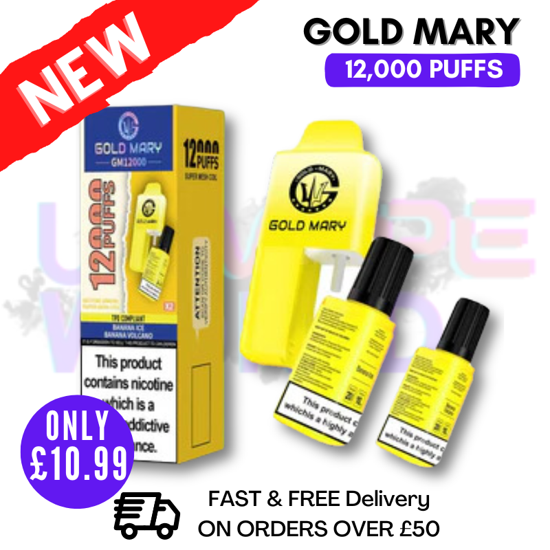 Shop Banna ICE  Gold Mary 12000 Puff 12K Bar Disposable Kit - UK Vape World