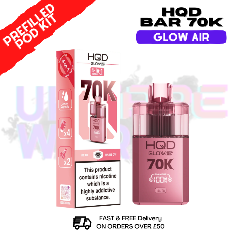 HQD 70K Glow Air 70000 Puff Bar Twist Pod Kit - £13.99