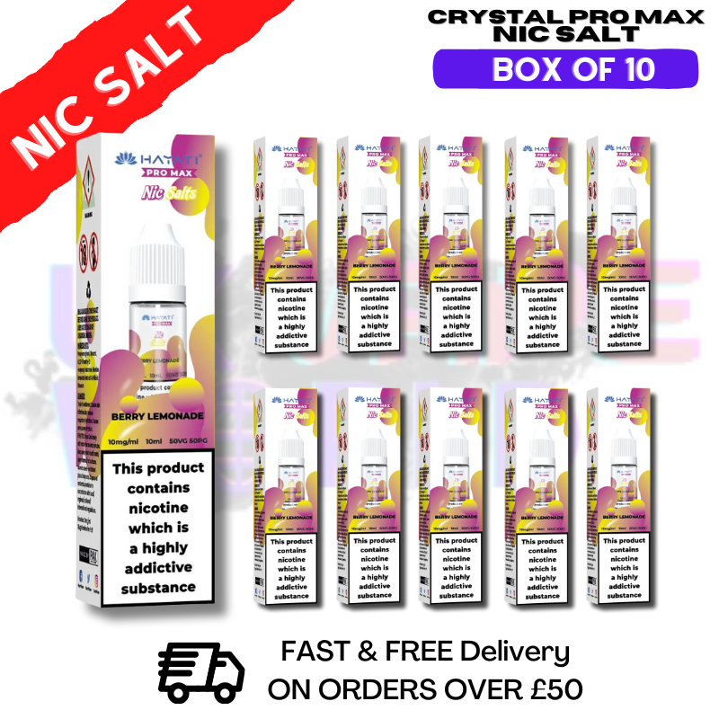 Shop Berry Lemonade Hayati Crystal Bar Pro Max Pack Box Of 10 Nic Salt - UK Vape World