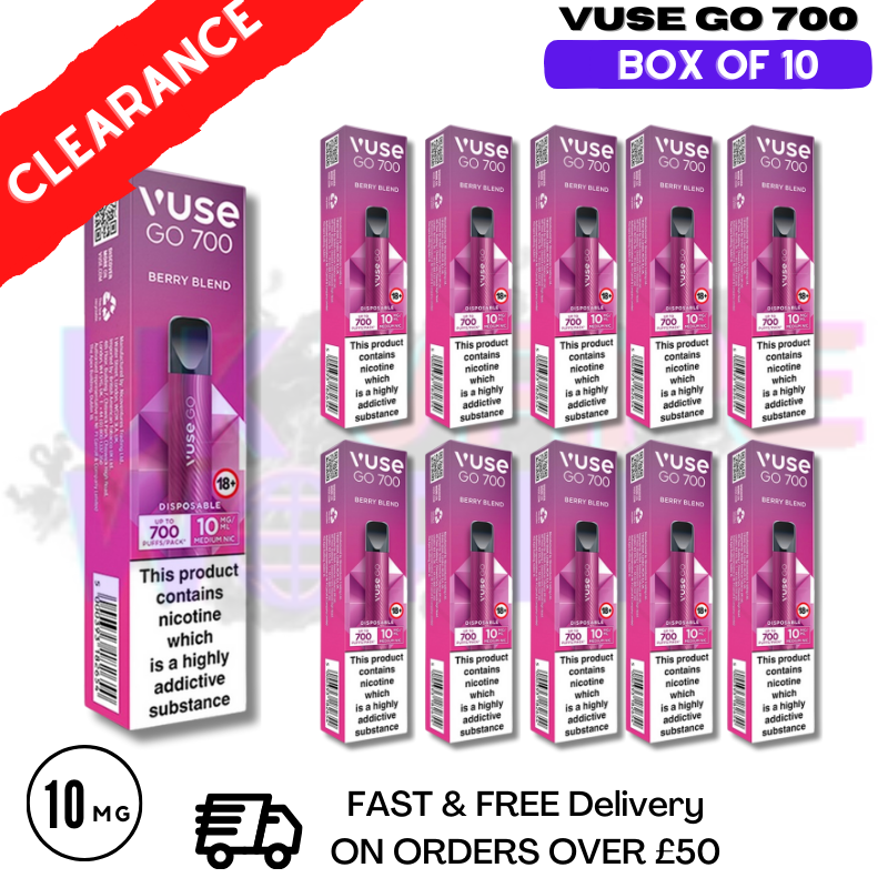 Shop Berry Blend (10MG) - VUSE GO 700Puff Box of 10 - UK Vape World