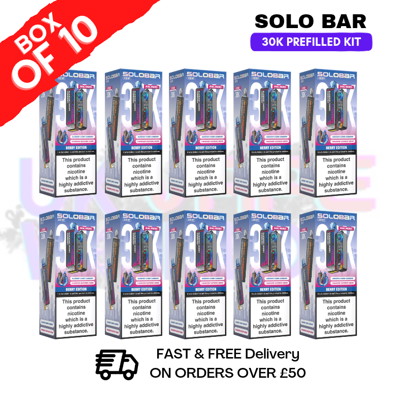 Berry Edition Solo Bar 30K 30000 Puff Pod Kit Box Of 10