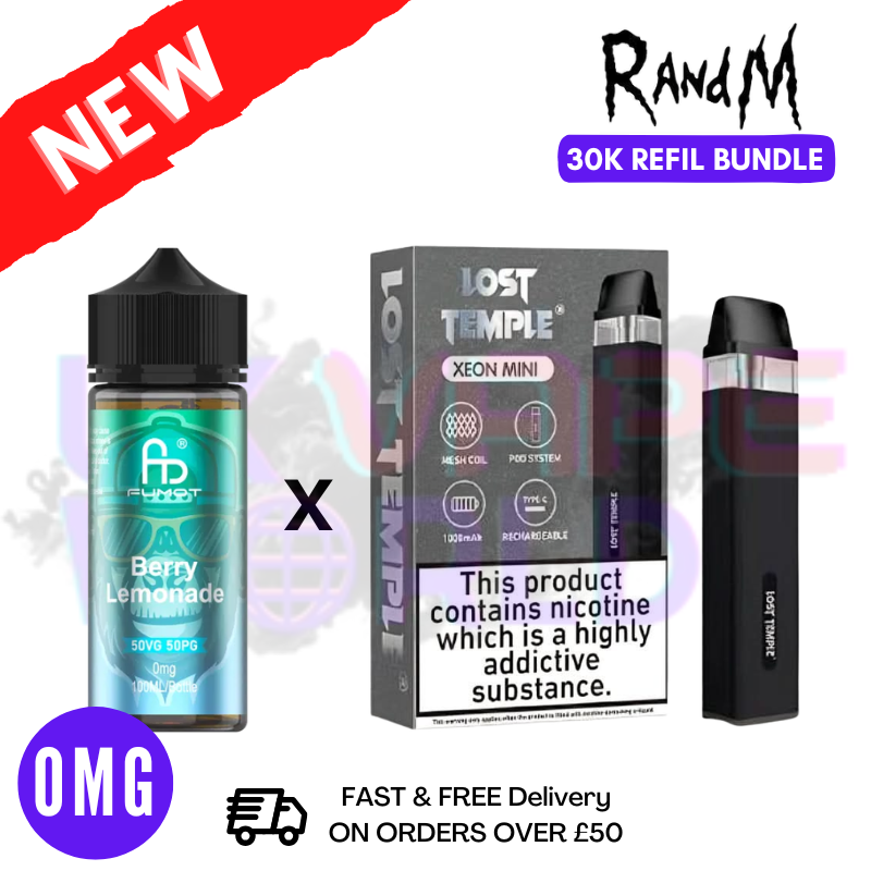 Berry Lemonade RandM 30K Puff Zero Nicotine Vape Kit - UK Vapeworld