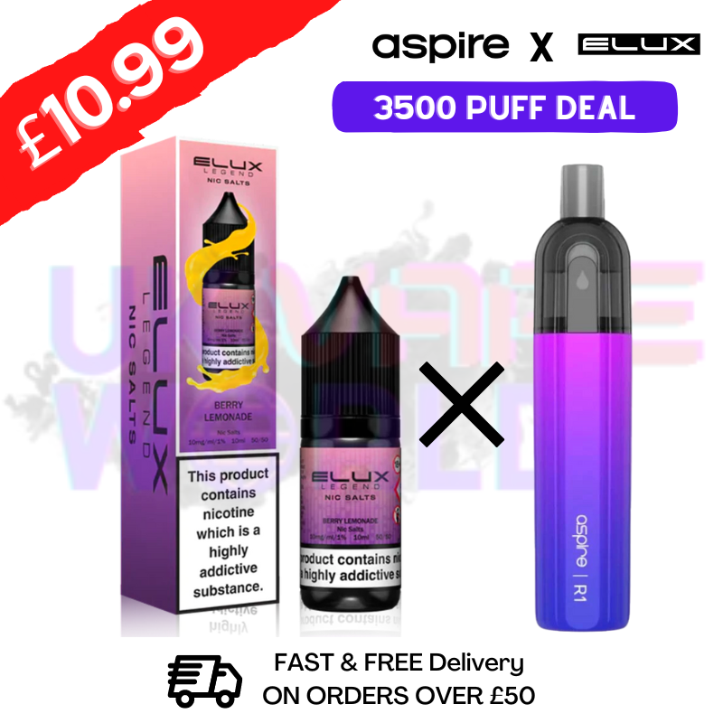 Berry Lemonade ELUX LEGEND Salt 3500puff x Aspire Disposble Kit - UK Vape World