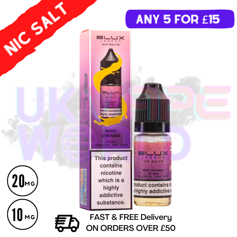 BERRY LEMONADE Elux Legend Nic Salt 10ML eLiquid | ANY 5 FOR 12 BERRY LEMONADE Elux Legend Nic Salt 10ML eLiquid | ANY 5 FOR 12