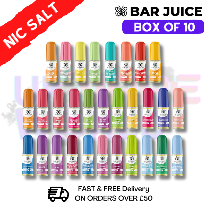 Shop Best Mixed Flavours - Bar Juice 5000 Nic Salt Box Of 10 - UK Vape World