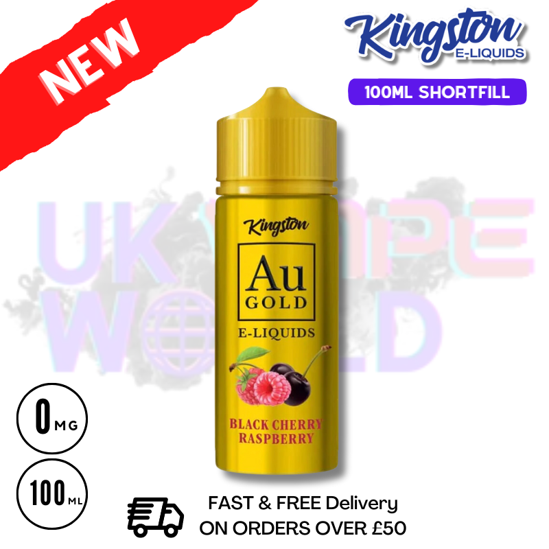 Shop Black Cherry Raspberry - AU Gold Kingston 100ML Eliquid - UK Vape World