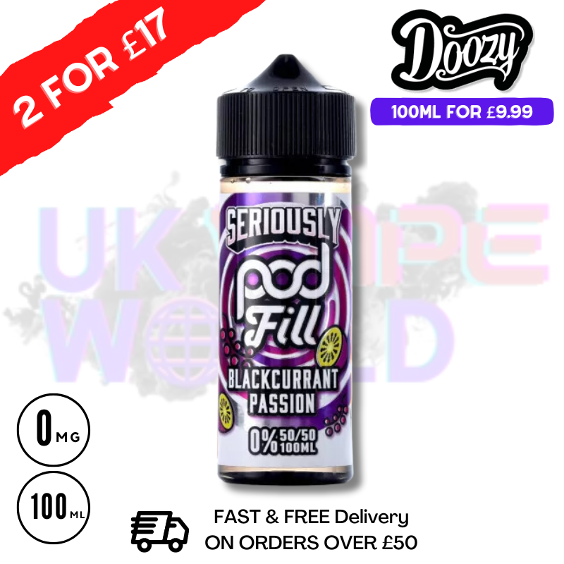 Shop Black Currant Passion Seriously PodFill Shortfill Juice (NEW) 100ML Eliquid - UK Vape World