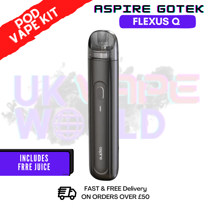 Black Aspire Flexus Q Pod Kit + Free 2x Salt