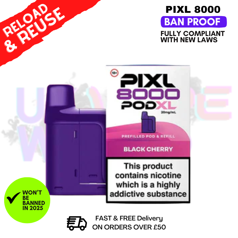 Black Cherry Pixl 8K Replacement Pods (Refil Pack)