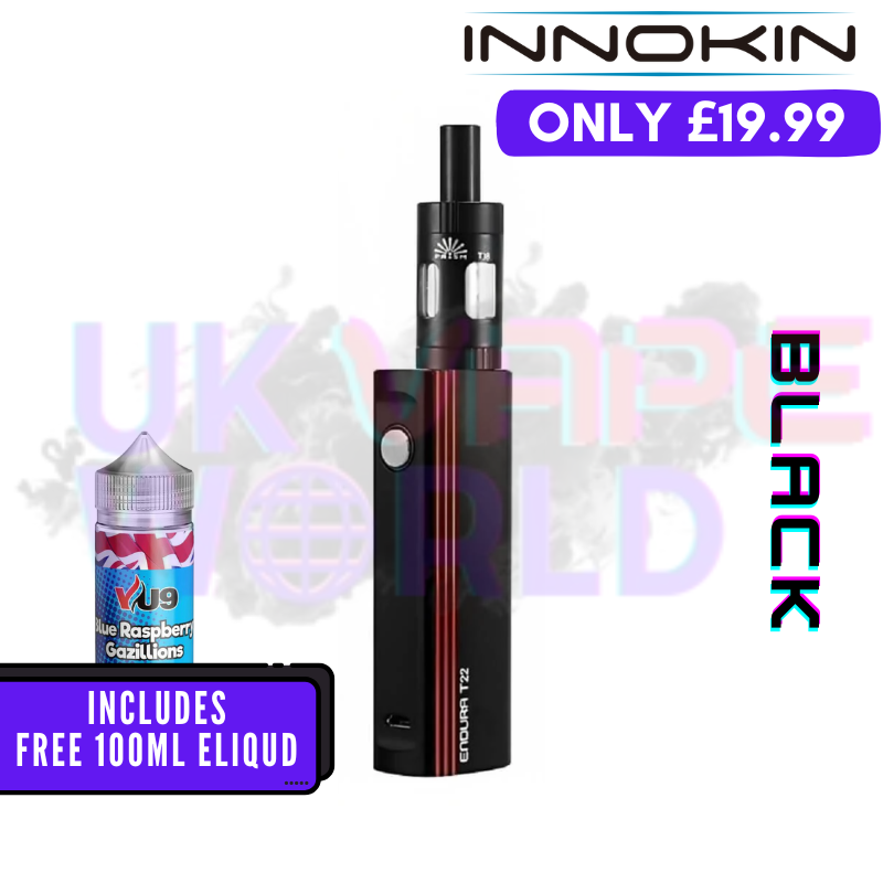 Black Innokin T22E Vape Kit + Free 100ML Liquid - ONLY £19.99 - UK Vape World