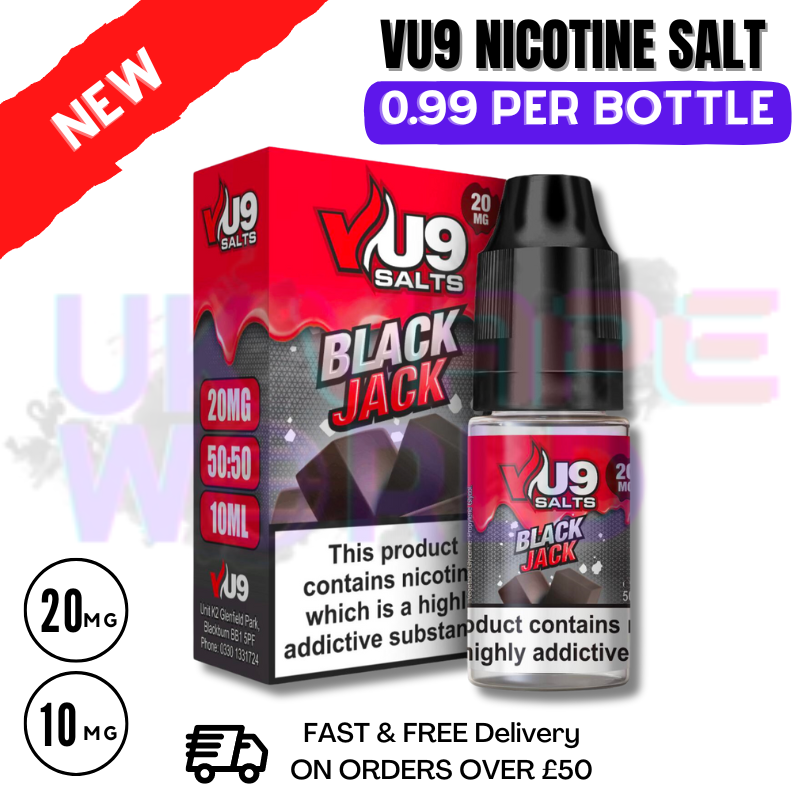Shop Black Jack Pod Nic Salt 10ml Nicotine E Juice by VU9 - UK Vape World