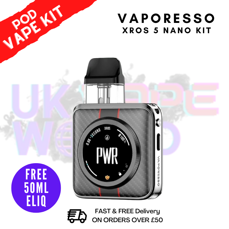 Shop Black Satin Vaporesso Xros 5 NANO Pod Kit + 50mL Eliquid