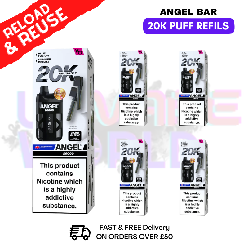Black edition  Angel Bar 20K REPLACEMENT PODS Box Of 5 - ukvapeworld