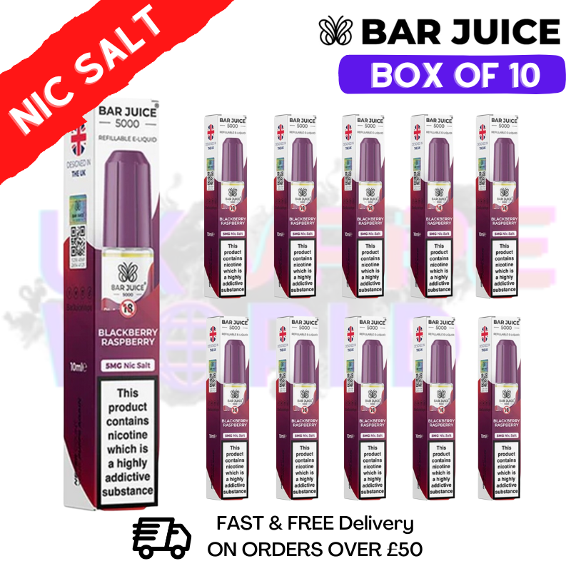 Blackberry Raspberry Bar Juice 5000 Nic Salt | Box of 10 | ONLY £13.99 - ukvapeworld