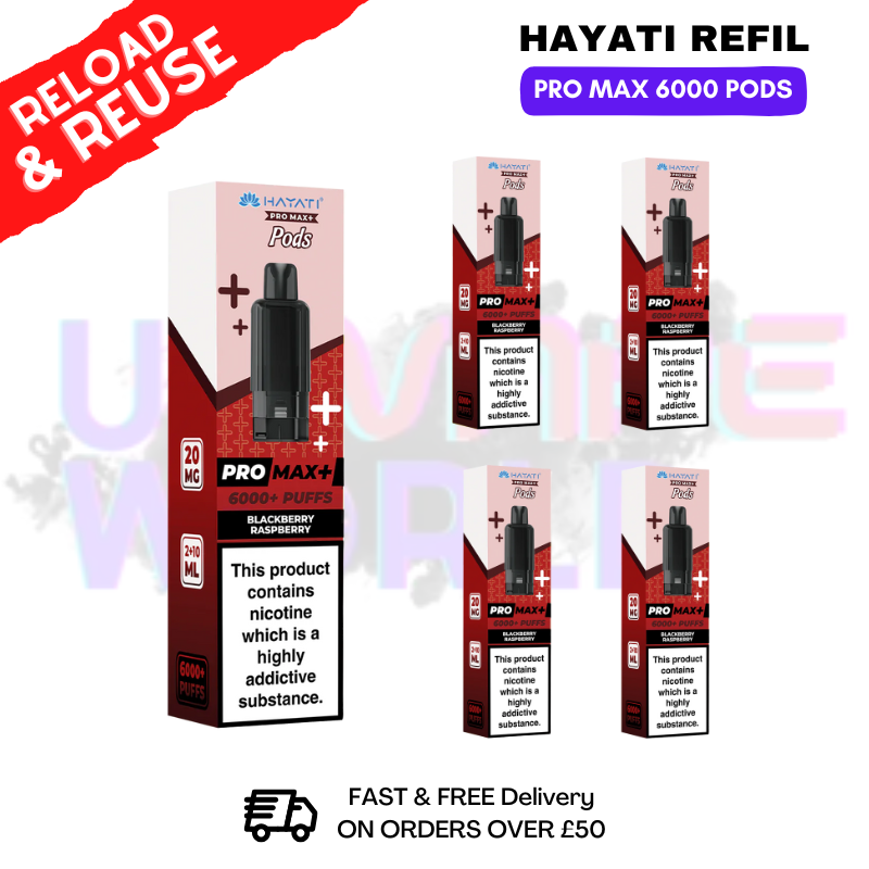 shop Blackberry Raspberry Hayati ProMax 6K Replacement Pods Box Of 5 - ukvapeworld