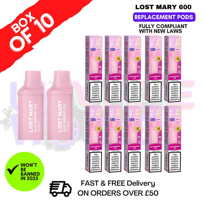 Blackberry Ice Lost Mary 600 Puff Replacement Pods Box Of 10 - ukvapeworld