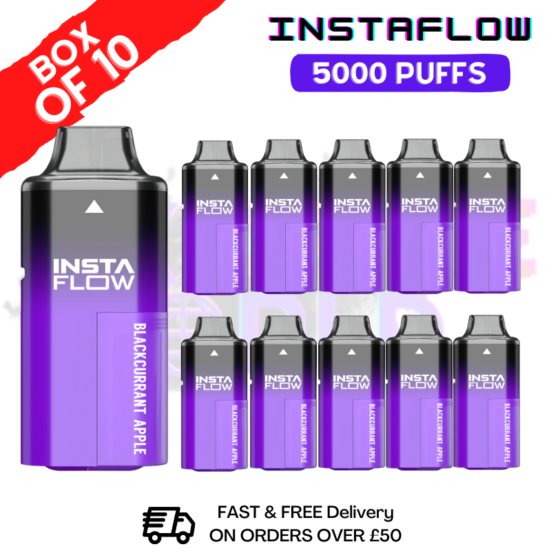 Shop Blackcurrant Apple Instaflow 5000 5K Disposable Box Of 10 - UK Vape World