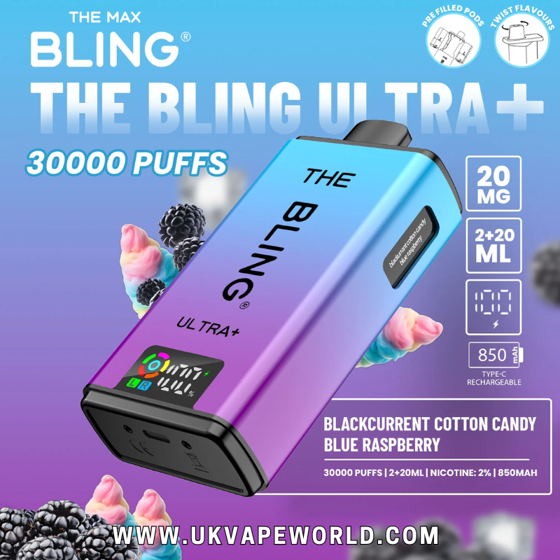 shop Blackcurrant Cotton Candy Bling 30k Ultra Plus Prefilled Pod Kit - ukvapeworld