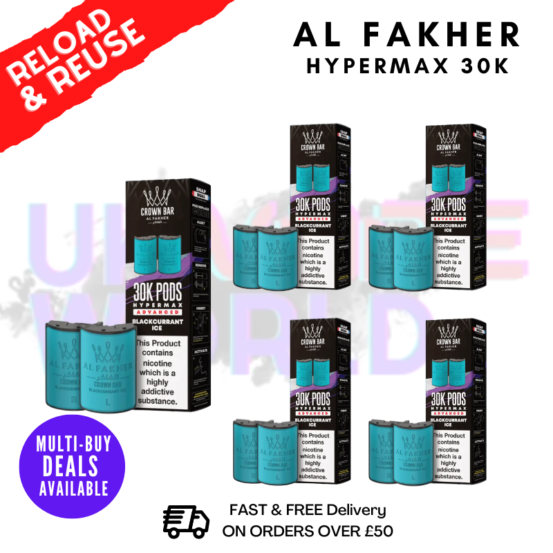 Blackcurrant ICE AL Fakher 30K Box Of 5 Replacement Pods - ukvapeworld