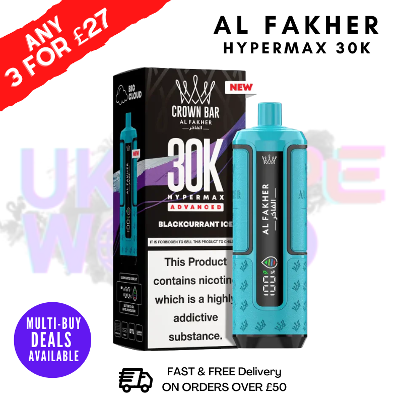Blackcurrant ICE Al Fakher 30K HyperMax Pod Kit - ukvapeworld