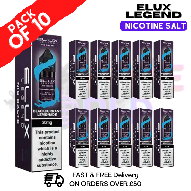 Blackcurrant Lemonade Elux Legend Nic Salt BOX OF 10 - 17.99 Blackcurrant Lemonade Elux Legend Nic Salt BOX OF 10 - 17.99