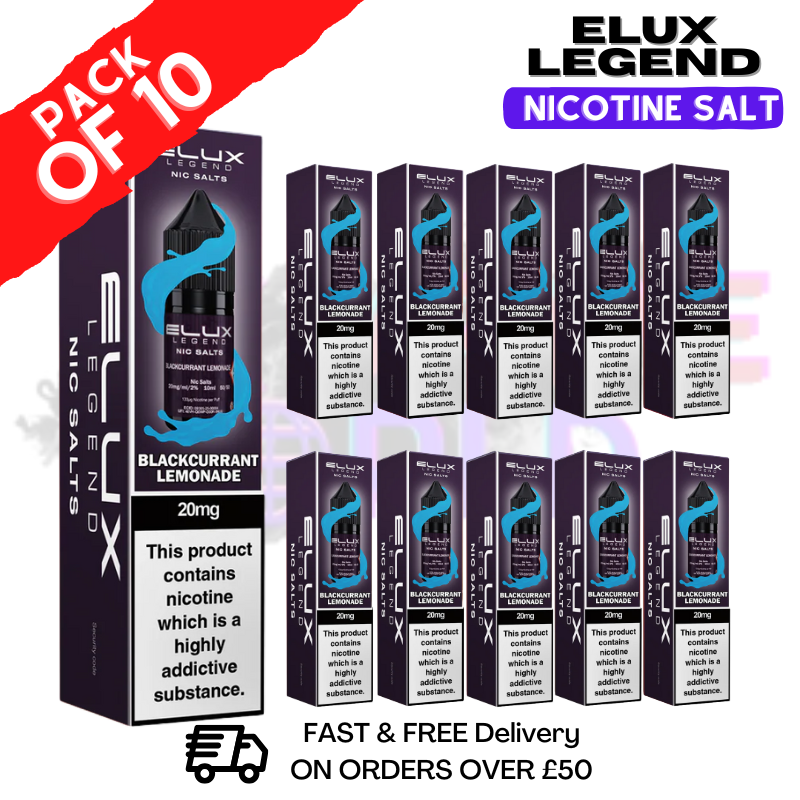Blackcurrant Lemonade Elux Legend Nic Salt BOX OF 10