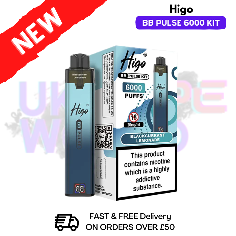 Blackcurrant Lemonade Higo BB Pulse 6000 Prefilled Pod Kit - ukvapeworld