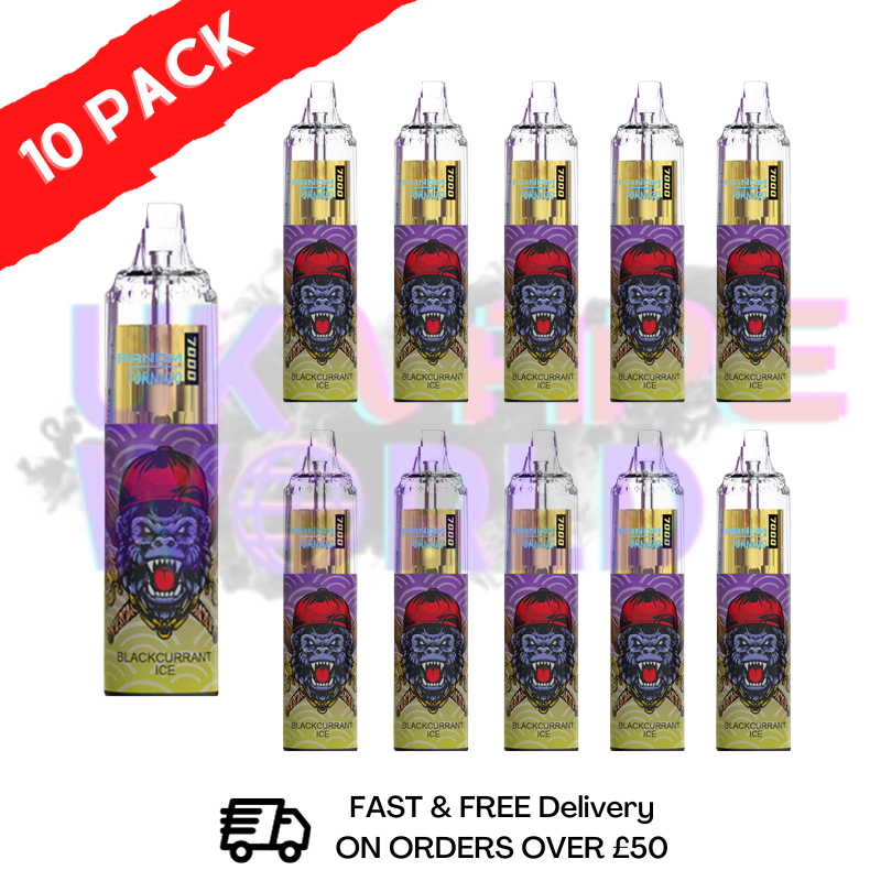 Blackcurrant ICE (NEW) - Tornado 7000 Puff Bar R and M Pack Of 10 Vape Pen - UK Vape World
