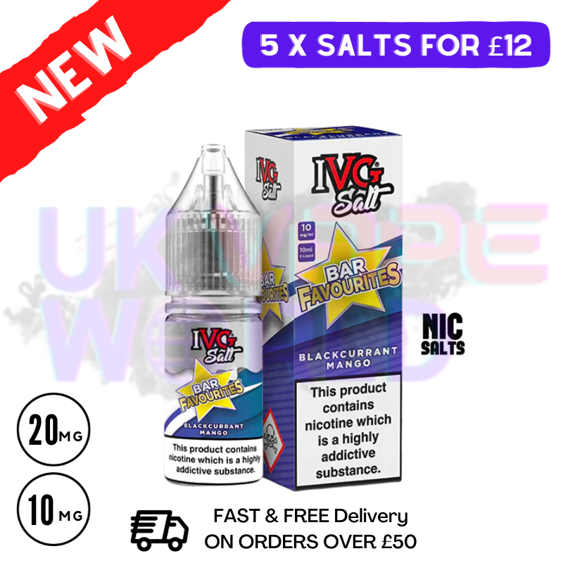 Blackcurrant Mango IVG "Bar Favourites" Salt 10ml Nic Eliquid - UK Vape World