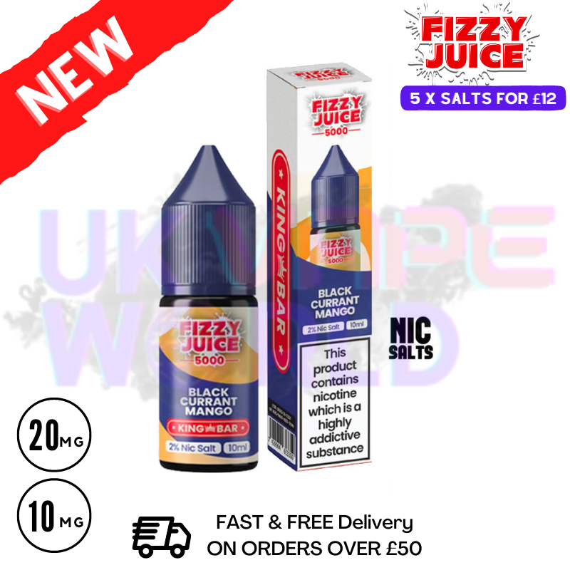 Fizzy Juice 5000 Nic Salt Blackcurrant Mango 10ML E-liquid - UK Vape World