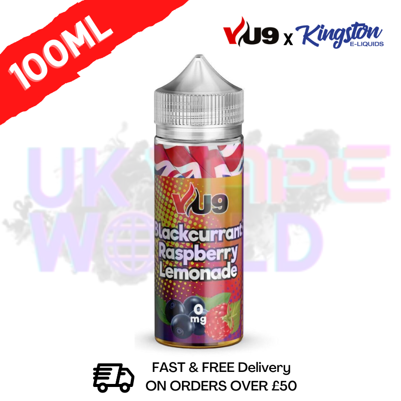 Blackcurrant Raspberry Lemonade Shortfill Juice 100ML Eliquid - VU9 x Kingston - UK Vape World