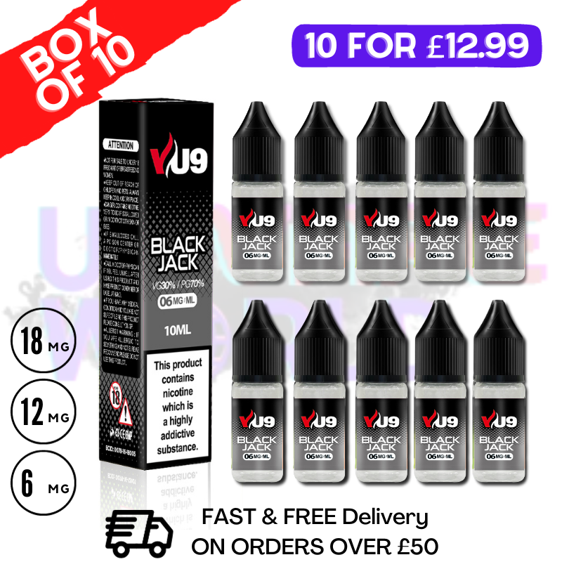 BlackJack VU9 E-Liquid Juice 10ml Nic Eliquid - 10 x 10ML BUNDLE - UK Vape World