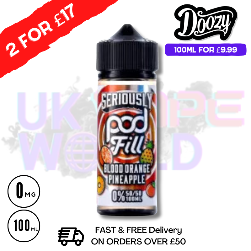 Shop Blood Orange Seriously PodFill Shortfill Juice (NEW) 100ML Eliquid - UK Vape World