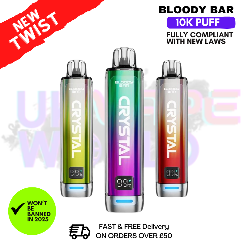 Shop Bloody Bar Crystal 10K Puff Pod Kit - ONLY £8.99 - UK Vape World