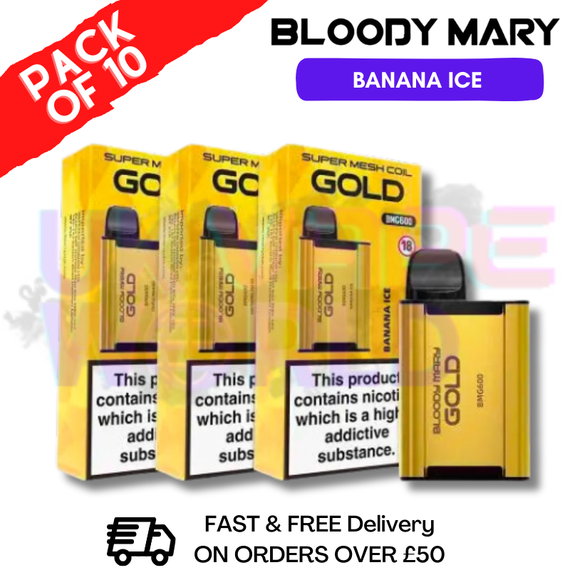 Shop Banana ICE Gold Bloody Mary 600Puff Disposable Pod Kit - UK Vape World