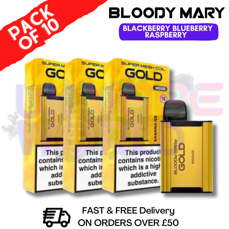 Shop Blackberry Blueberry Raspberry Gold Bloody Mary 600Puff Disposable Pod Kit  - UK Vape World