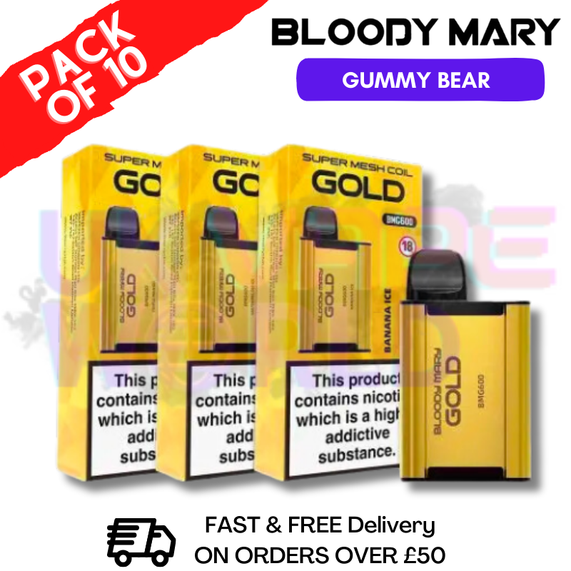 Shop Gummy Bear Gold Bloody Mary 600Puff Disposable Pod Kit - UK Vape World