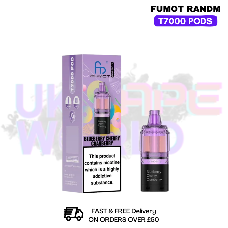 Blue Cherry Cranberry Fumot T7000 RandM 7K Replacement Pods - ukvapeworld