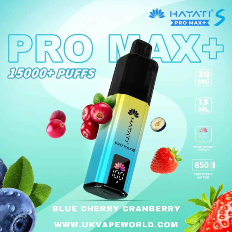 Blue Cherry Cranberry Hayati Pro Max S Plus 15K Puff Ultra Kit - ukvapeworld